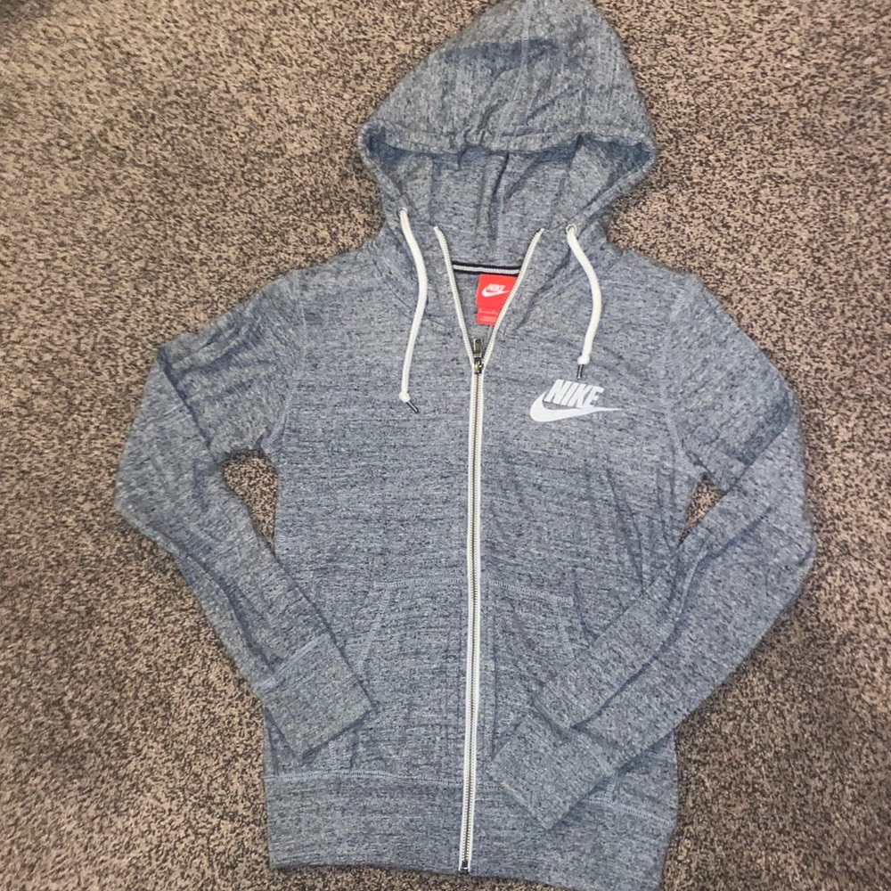 Grey nike zip up hoodie